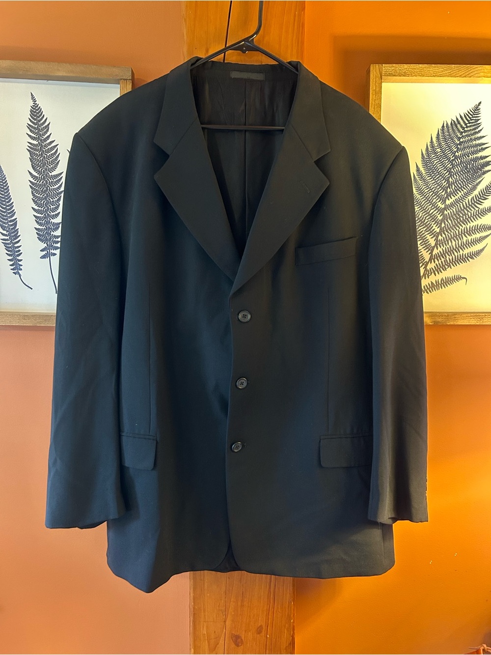 Men's Black Single-Breasted Tailored Blazer